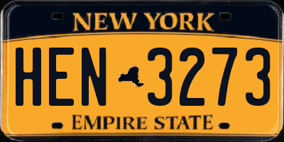 NY license plate HEN3273