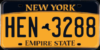 NY license plate HEN3288