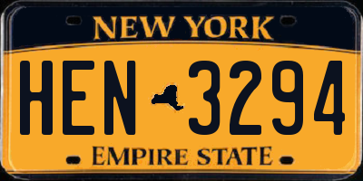 NY license plate HEN3294