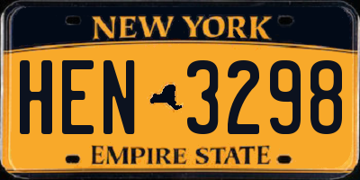 NY license plate HEN3298