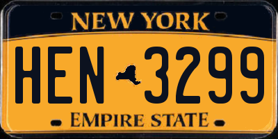 NY license plate HEN3299