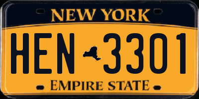 NY license plate HEN3301