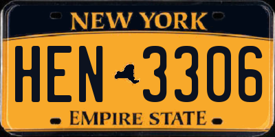 NY license plate HEN3306