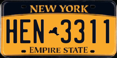 NY license plate HEN3311