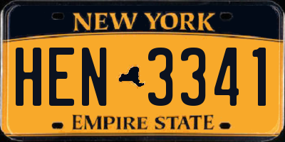 NY license plate HEN3341