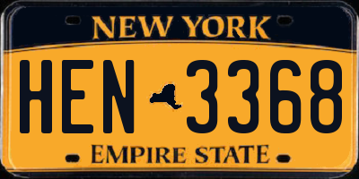 NY license plate HEN3368