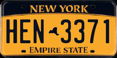 NY license plate HEN3371