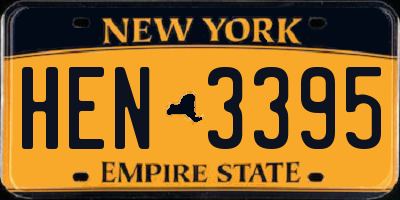 NY license plate HEN3395