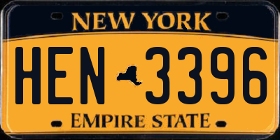 NY license plate HEN3396