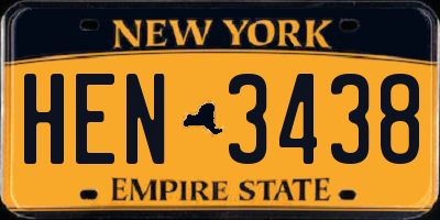NY license plate HEN3438