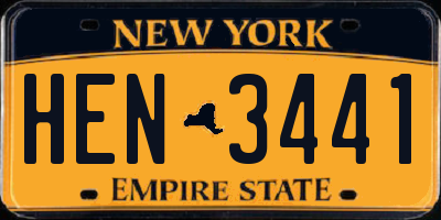 NY license plate HEN3441
