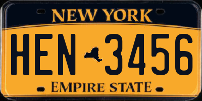 NY license plate HEN3456