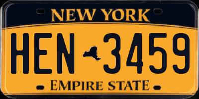 NY license plate HEN3459