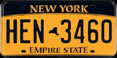 NY license plate HEN3460