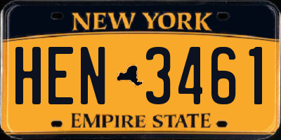 NY license plate HEN3461