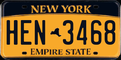 NY license plate HEN3468