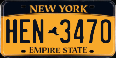 NY license plate HEN3470
