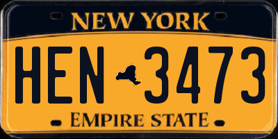 NY license plate HEN3473