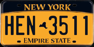 NY license plate HEN3511