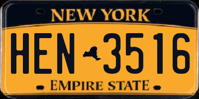 NY license plate HEN3516