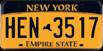 NY license plate HEN3517