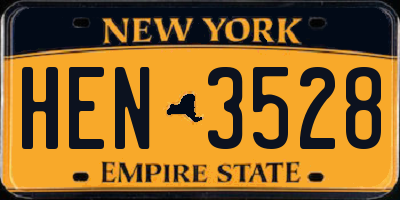 NY license plate HEN3528