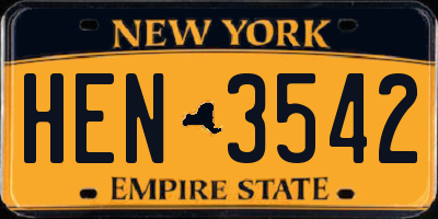 NY license plate HEN3542