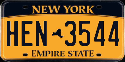 NY license plate HEN3544