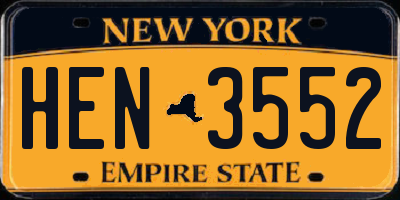 NY license plate HEN3552