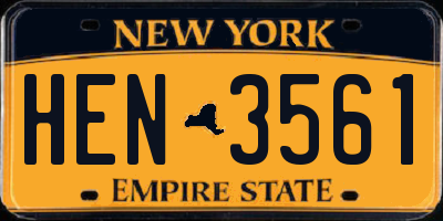 NY license plate HEN3561