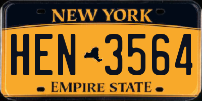 NY license plate HEN3564