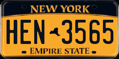 NY license plate HEN3565