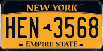NY license plate HEN3568
