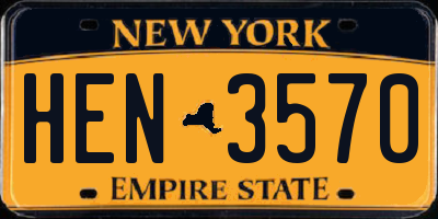 NY license plate HEN3570