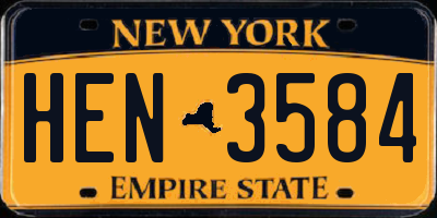 NY license plate HEN3584
