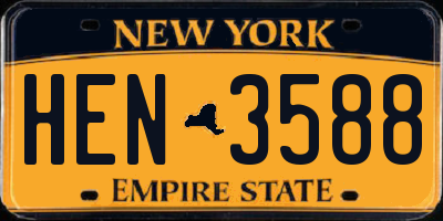 NY license plate HEN3588
