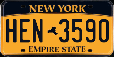 NY license plate HEN3590