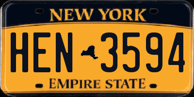 NY license plate HEN3594