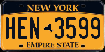 NY license plate HEN3599