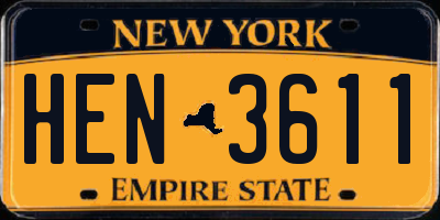NY license plate HEN3611