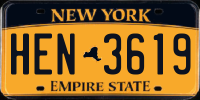 NY license plate HEN3619