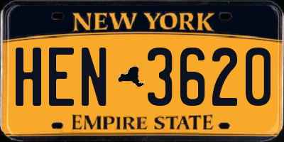 NY license plate HEN3620