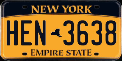 NY license plate HEN3638