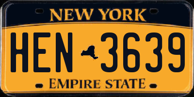 NY license plate HEN3639