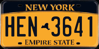NY license plate HEN3641