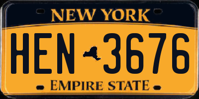 NY license plate HEN3676