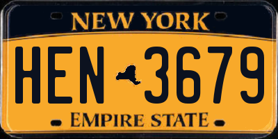NY license plate HEN3679