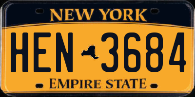 NY license plate HEN3684