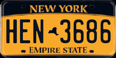 NY license plate HEN3686