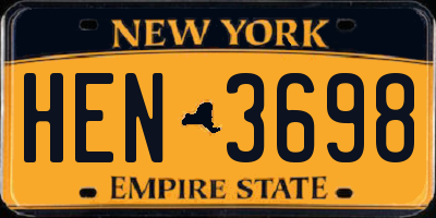 NY license plate HEN3698